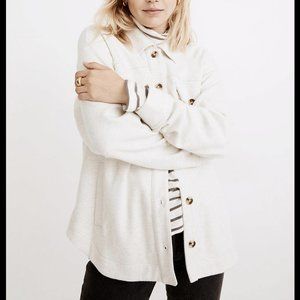 MADEWELL HEATHER GRAY BRUSHED KNIT SHIRT-JACKET